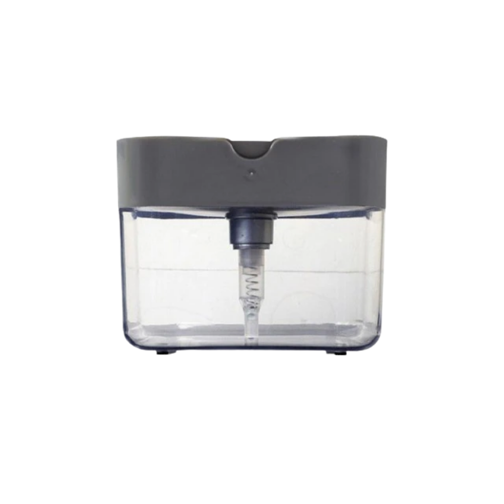 Oppvaskmiddeldispenser med svampholder