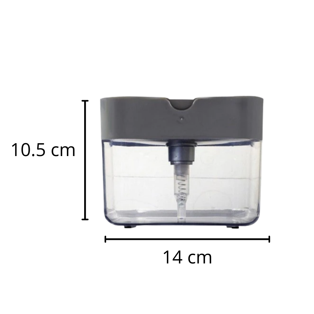 Oppvaskmiddeldispenser med svampholder