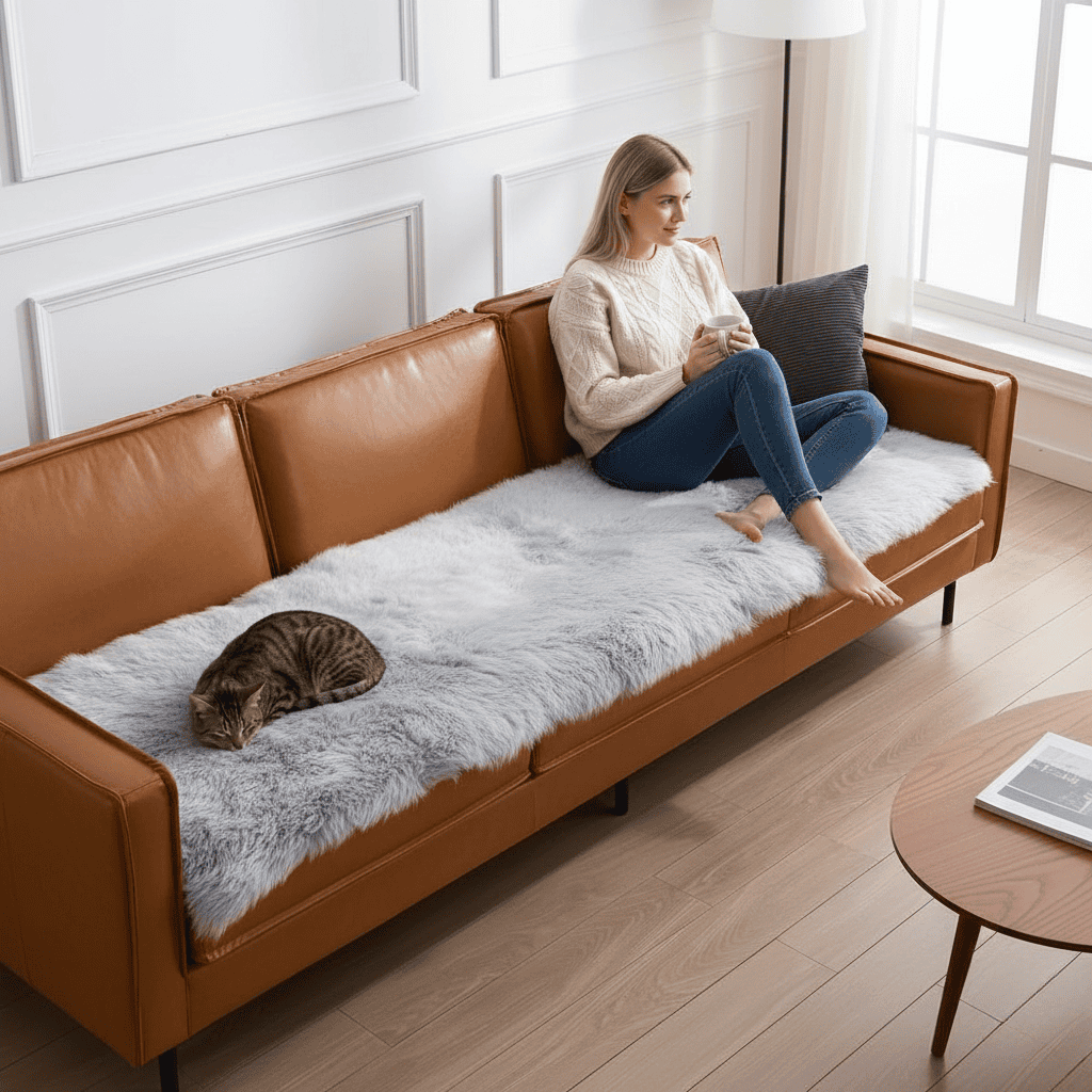 Norvo | Fluffy fløyels sofa trekk med edle estetikk