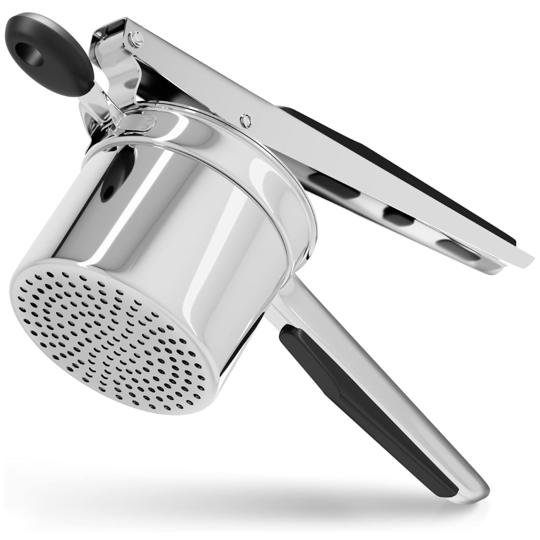 Norvo | PureMasher Pro Rustfritt Stål Potetmoser 15oz | Ekstra Stor Kapasitet | For Potetmos, Grønnsaker & Frukt | Klumpfri & Holdbar