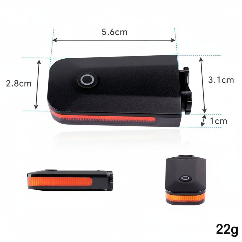 Norvo | USB oppladbart baklys for sykkel med automatisk bremsesensor og 300° synlighet