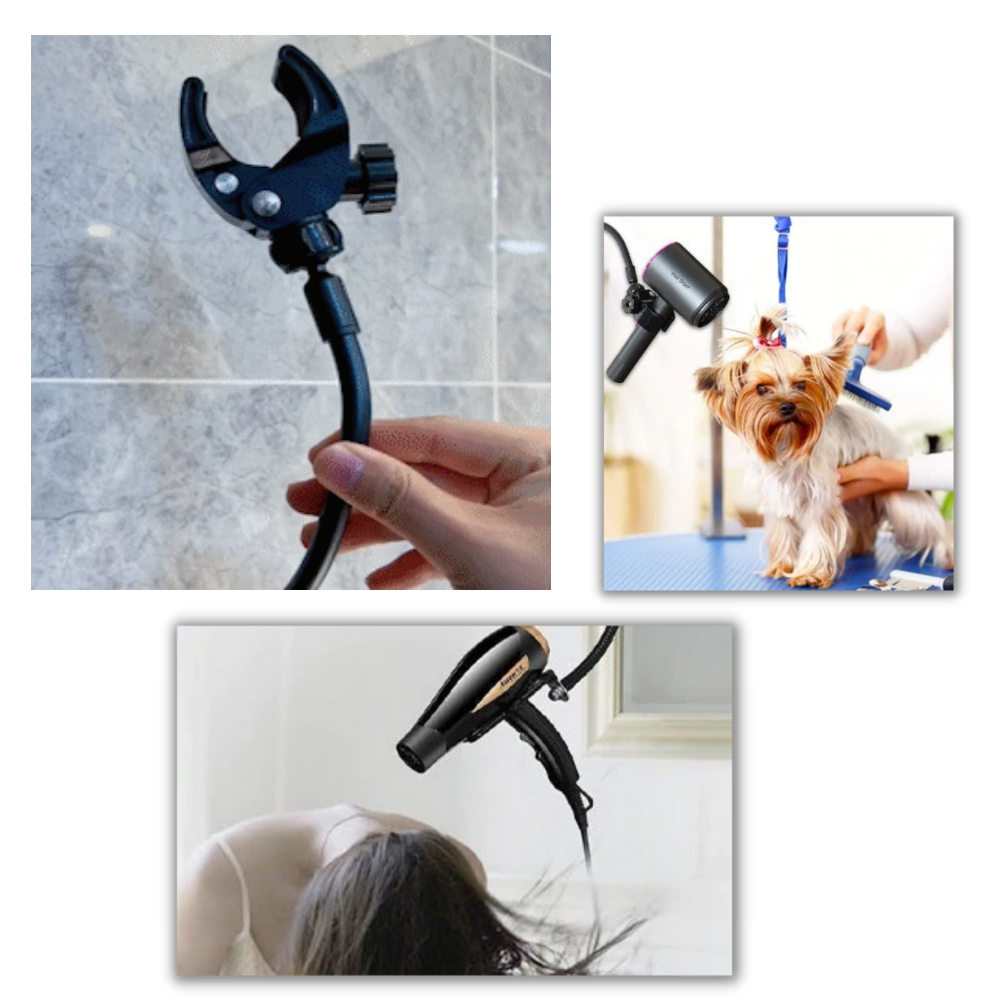 Håndfri holder for hårføner