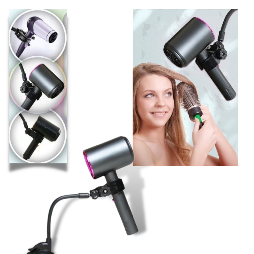 Håndfri holder for hårføner