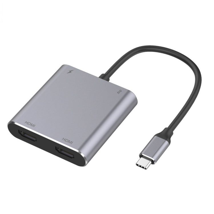 Norvo | 4 i 1 Type-C til Dual HDMI + USB + Type-C HUB Adapter