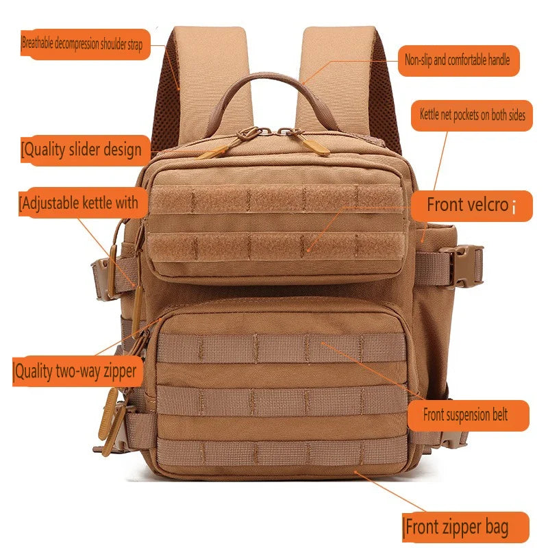 Norvo | Tactivo Mini-Ryggsekk 9L | MOLLE-Utendørs Ryggsekk | Kompakt & Holdbar | For Fotturer, Camping & EDC