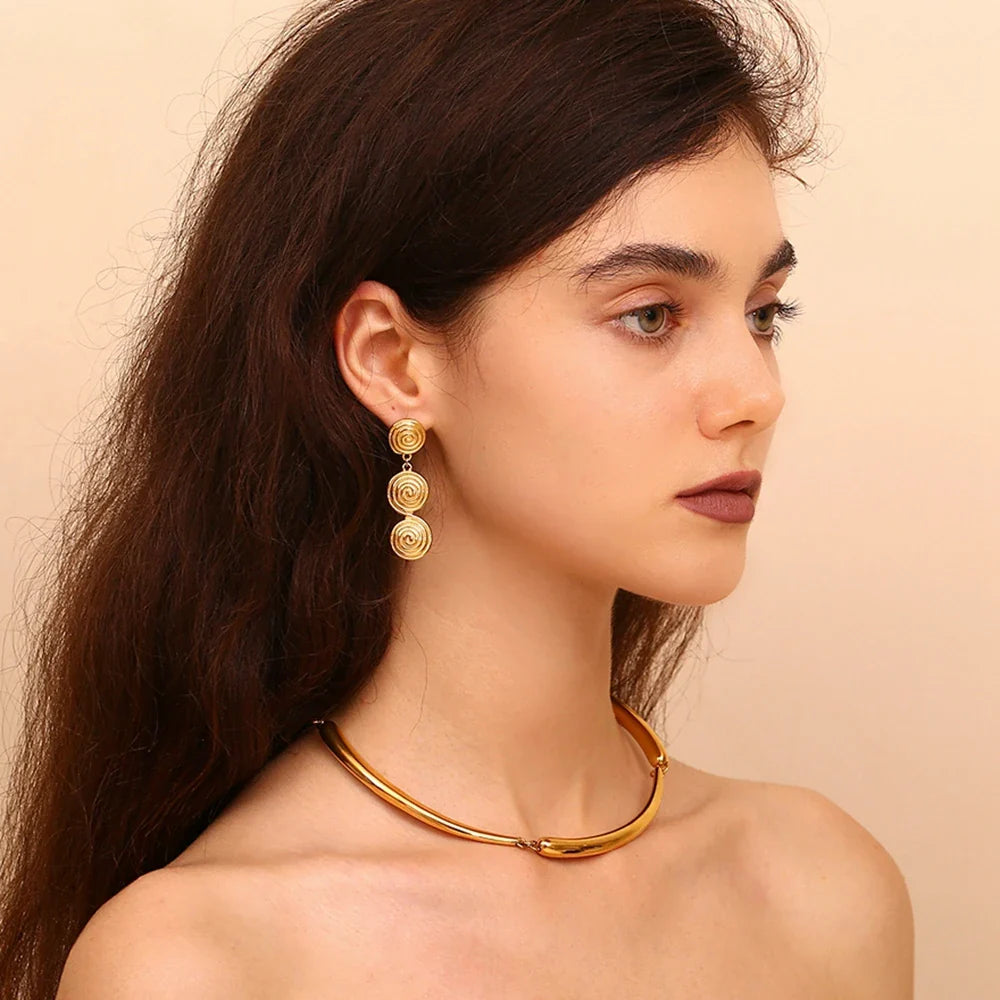 Norvo | Klassiske Mønstrede Tripple Hengende Øredobber