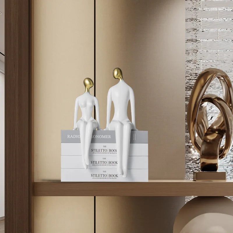 Norvo Decor Abstrakte Par Figuriner Minimalisme Innredning Tilbehør TV-Skap Ornamenter Stue Dekor Gaver