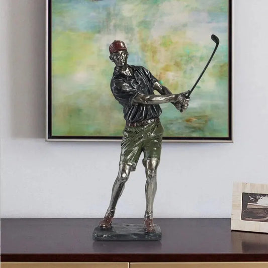 Norvo Statuer Skulptur, Kreativ Golfer Figuriner Hjem Dekor, Spiller Kunstfigur Skrivebords Dekorasjoner, Samleobjekt Gave Håndverk, De
