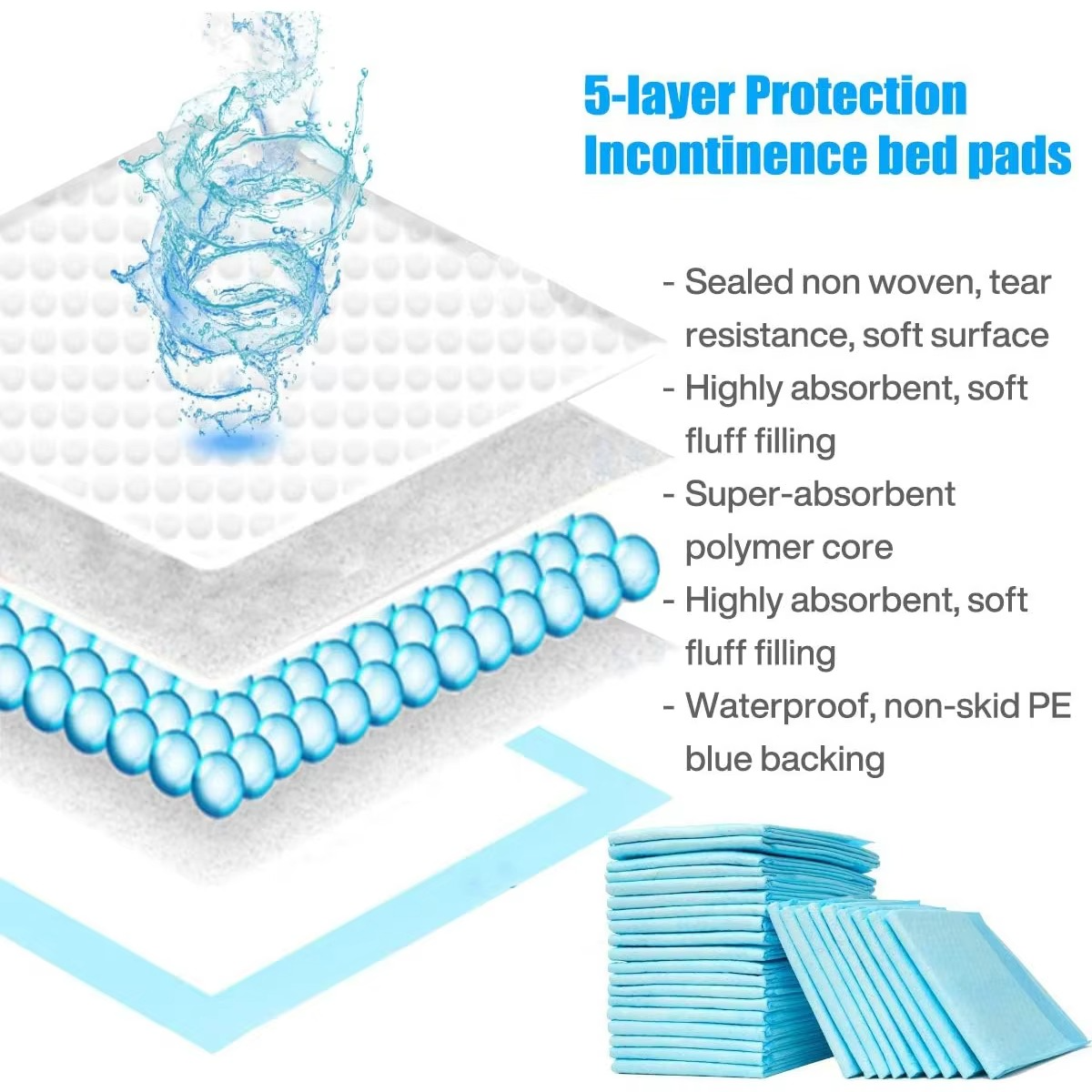 Norvo | 30-Pack Super absorberende engangs urinputer for kjæledyr og eldreomsorg, 13 x 18 tommer
