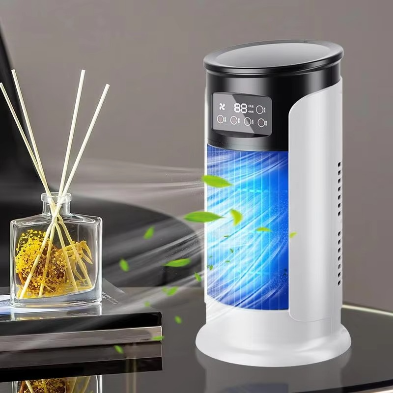 Norvo | Bærbare Luftkondisjoneringer Vifte Fordampningskjøler USB Støyfri Timer Romkjøling Liten 10 oz Vannbeholder Personlig Kjøler Justerbar