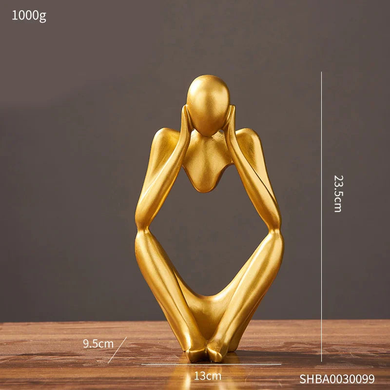 Norvo Decor Abstrakt Skulptur Har Kunst Gullstatue Stue Norvo Dekorasjon Kontor Skrivebords Tilbehør Håndverk Ornamenter