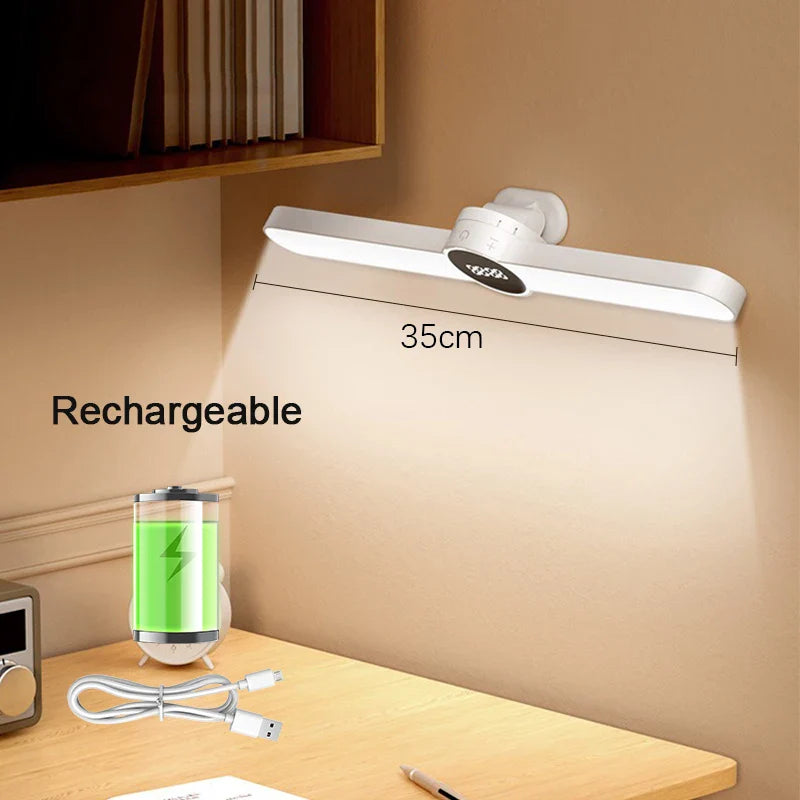 Norvo | LED Skrivebord Lampe ClarioMag | Med Klokke & Alarm | Magnetisk & USB Oppladbar | Trinnløst Dimmbar | 35 cm