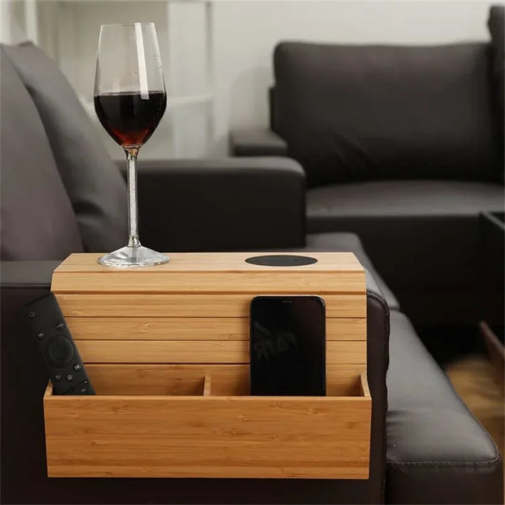 Minimalist Bamboo Sofa Armrest Organizer | Norvo