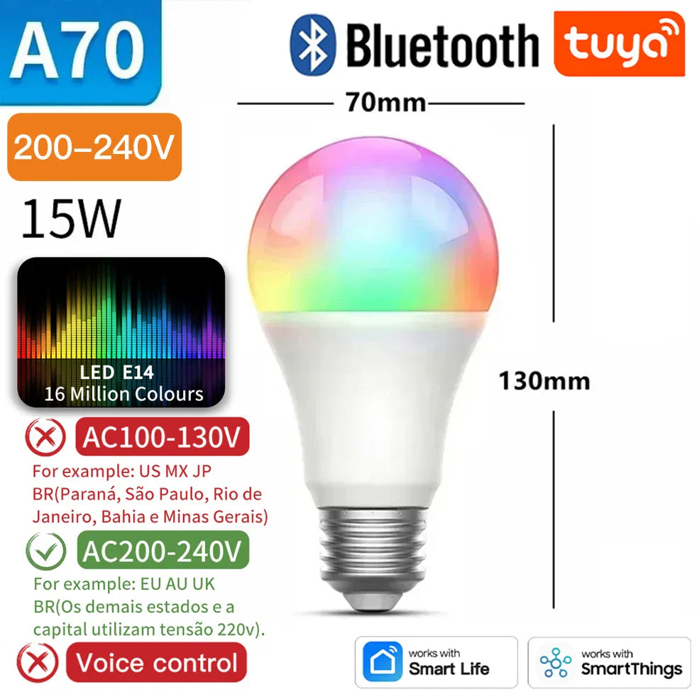 Tuya Zigbee Smarte LED Pærer E27 - WiFi Lys kontrollert via SmartLife Google Alexa Apper