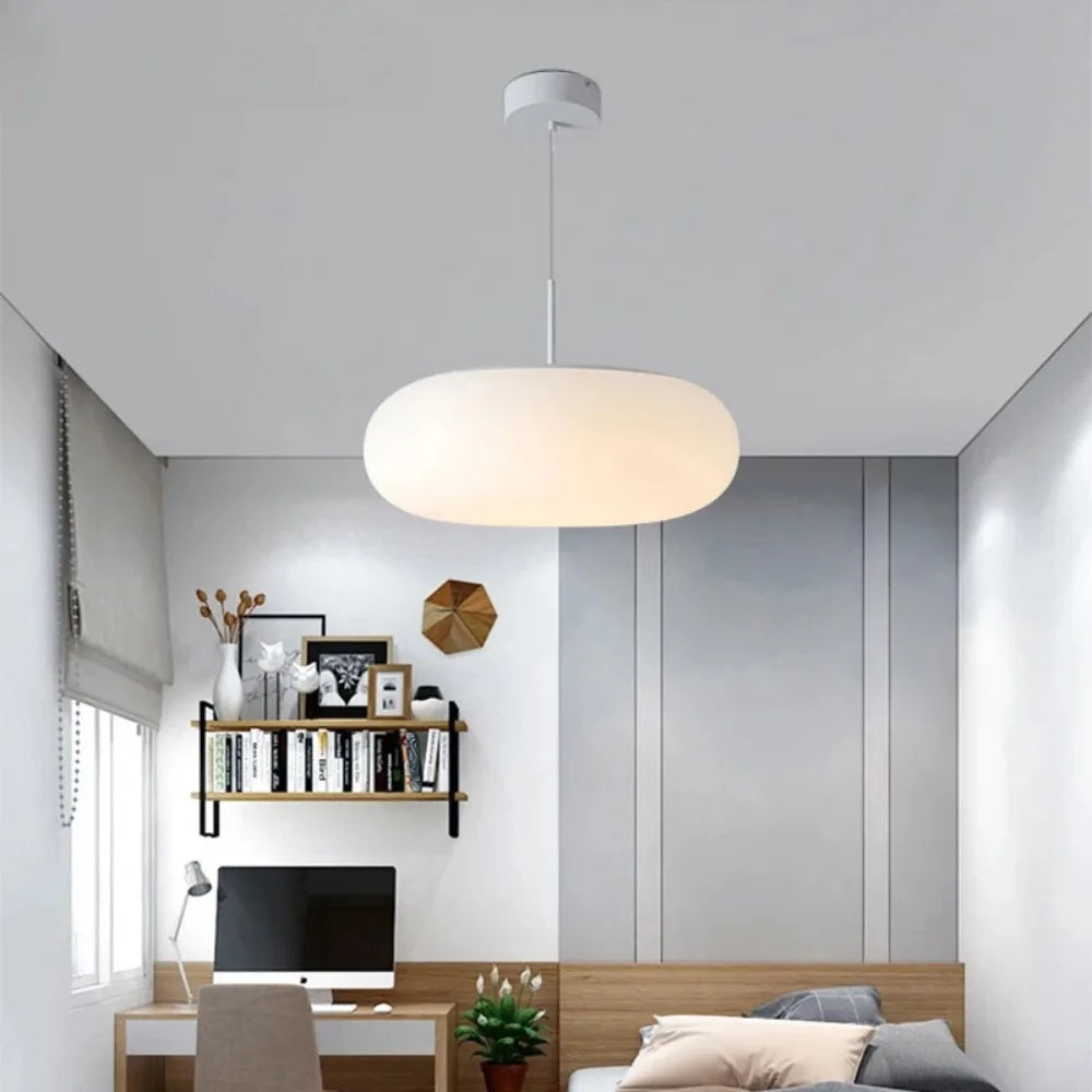 Norvo | Moderne Krem Pendellampe i Enkelt Kronestil med Varm LED Belysning