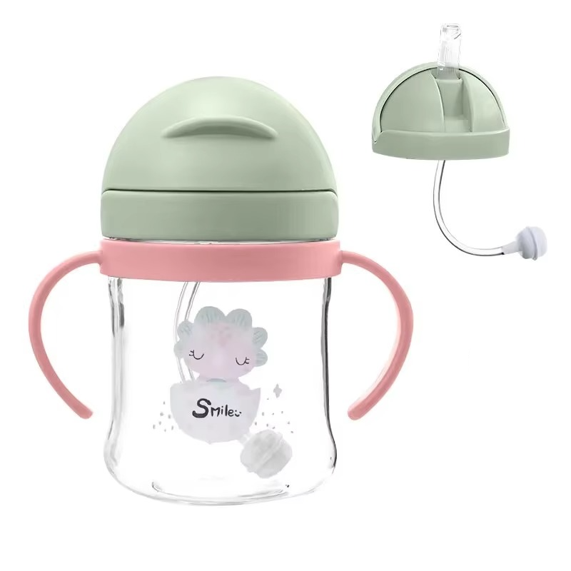 Norvo | 8.5 oz Baby Treningskopp med Dobbel Håndtak og Flip Lokk Lekkasjefri Design