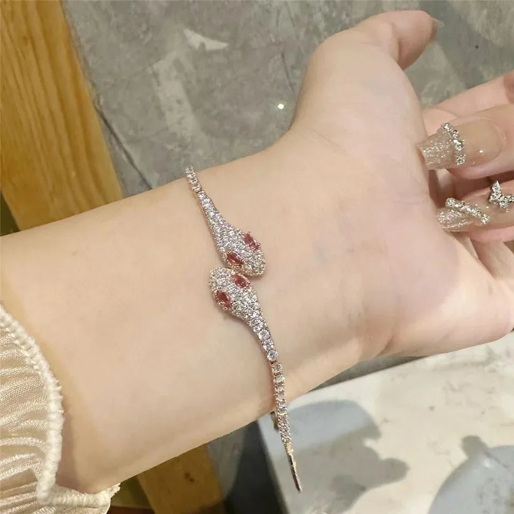 Norvo | Justerbar slangearmbånd med zirkonstein