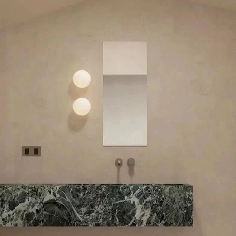 Norvo | Modern White Milk Glass Circular Wall Lamp