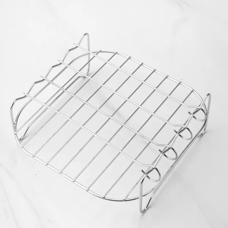 Norvo | Grillvaro AllGrillPro BBQ Grillsett laget av rustfritt stål | Med spyd og holder | For grill, luftfryer og dampkoker | Utendørs og kjøkken