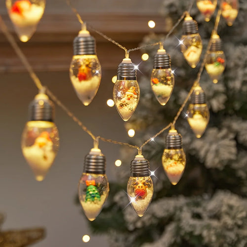 Norvo | LED Snøball Lyskjede “FrostyGlow” | 2 m | 10 LED-er | Batteridrevet | Jul & Nyttår dekorasjon
