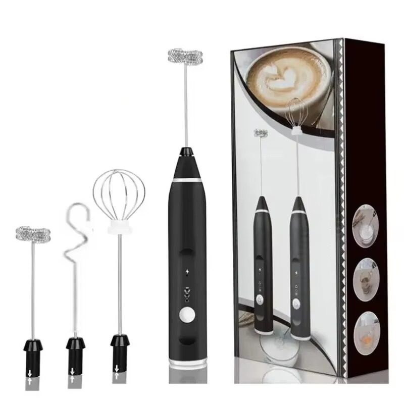 Norvo | Bærbar USB Elektrisk Melkeskummer Håndholdt Kaffepisker og Mini Matblender