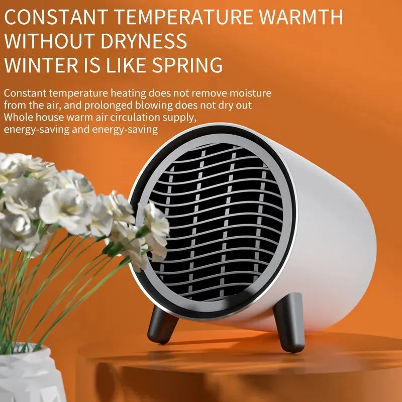 Norvo | Mini Skrivebordsvarmer | 600W | Rask oppvarming & Energibesparing | Bærbar & Stillegående | EU-plugg