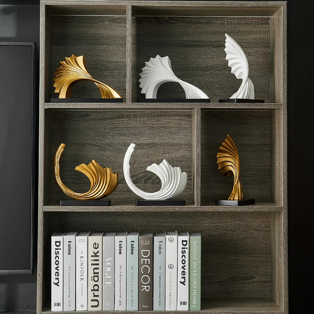 Norvo Decor Abstrakt Skulptur Har Kunst Gullstatue Stue Norvo Dekorasjon Kontor Skrivebords Tilbehør Håndverk Ornamenter