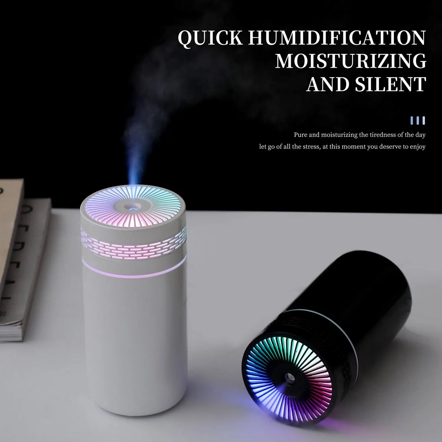 Norvo | 250ML Bærbar Bil Luftfukter - USB LED Eterisk Olje Diffuser