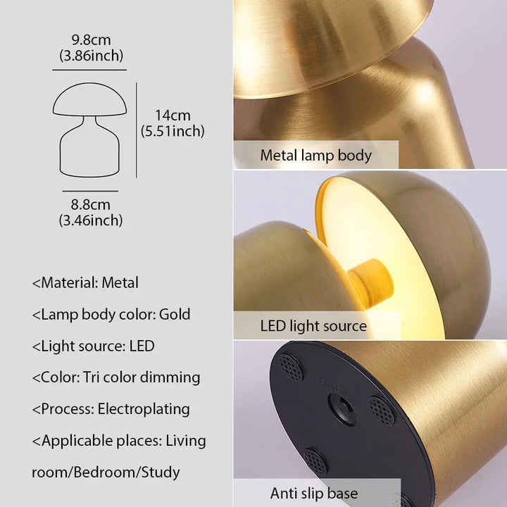 Norvo | LumoVerde LED bordlampe | Oppladbar | 3 fargetemperaturer & berøringsdimmer | 4W | 5V