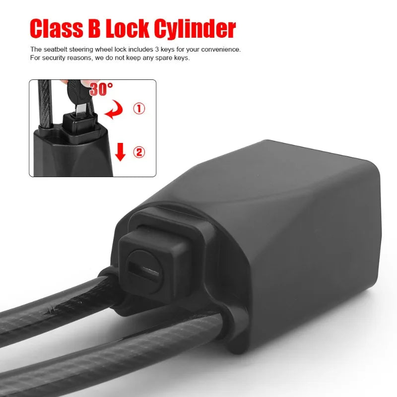 Norvo | Bilrattlås med belteuttak