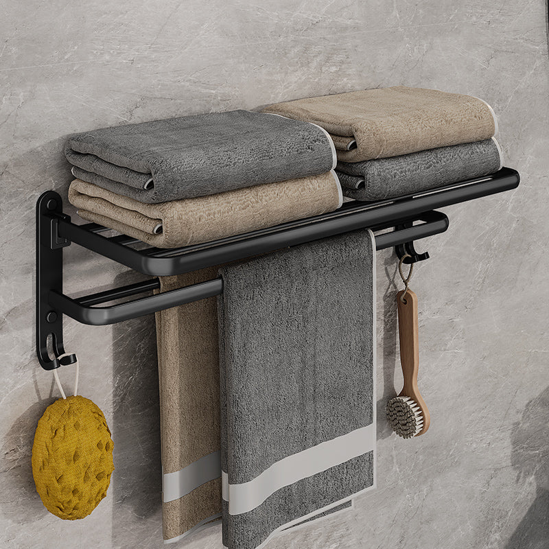Norvo | EasyTowel Foldable Towel Rack – Space-Saving & Stylish Black Wall-Mounted Towel Rack