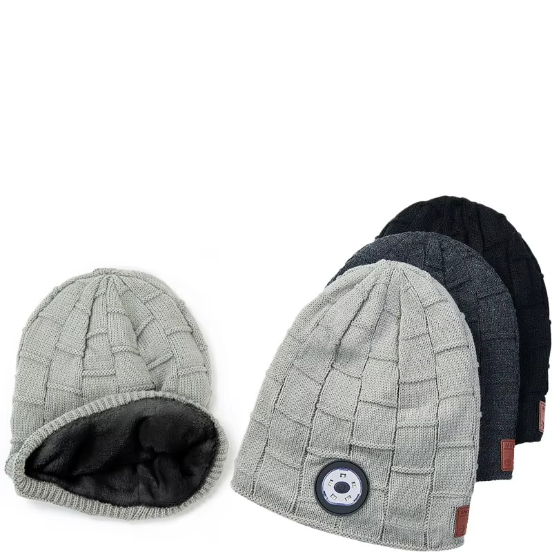 Norvo | Trådløs Bluetooth Musikk Lue med Innebygde Hodetelefoner og LED Lys