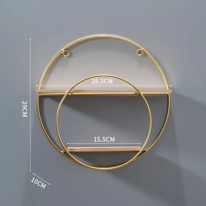 Norvo | NordicWave Dobbel Sirkulær Vegghylle – Skandinavisk Flytende Hylle for Hjemmedekorasjon & Lagring