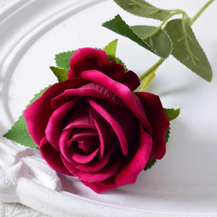 Norvo | 20 stykker Realistisk Fløyels Silke Rose Bukett