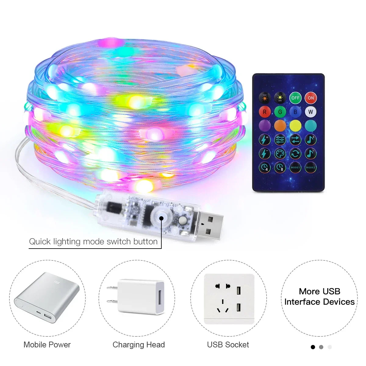 Bluetooth Fairy String Julelys - Vanntett LED Girlander for Juletre, App- og Fjernkontrollert Høytidsdekorasjon