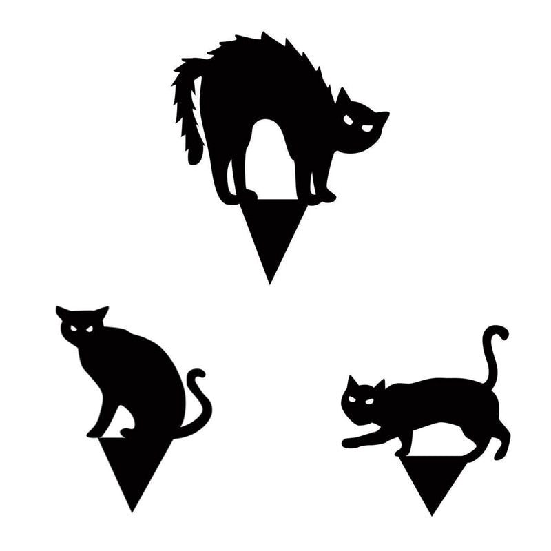 Norvo | 3Pcs Svart Katt Hage Ornamenter