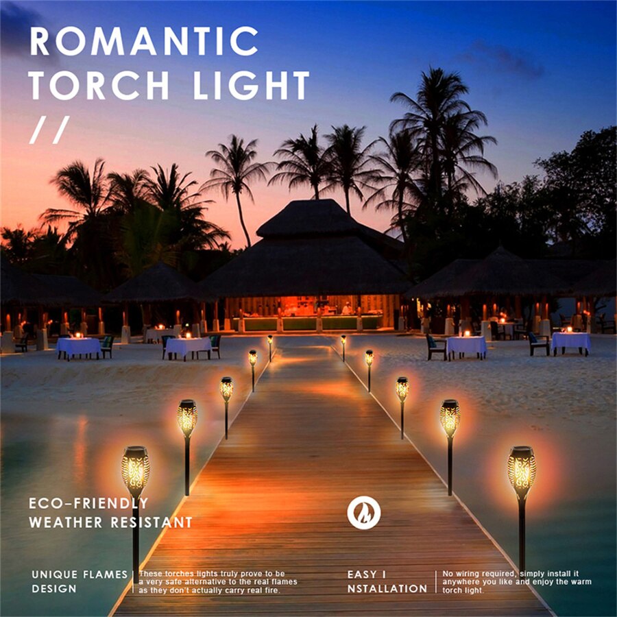 Norvo | Utendørs LED Solfyllt Kunstig Flamme Lampe