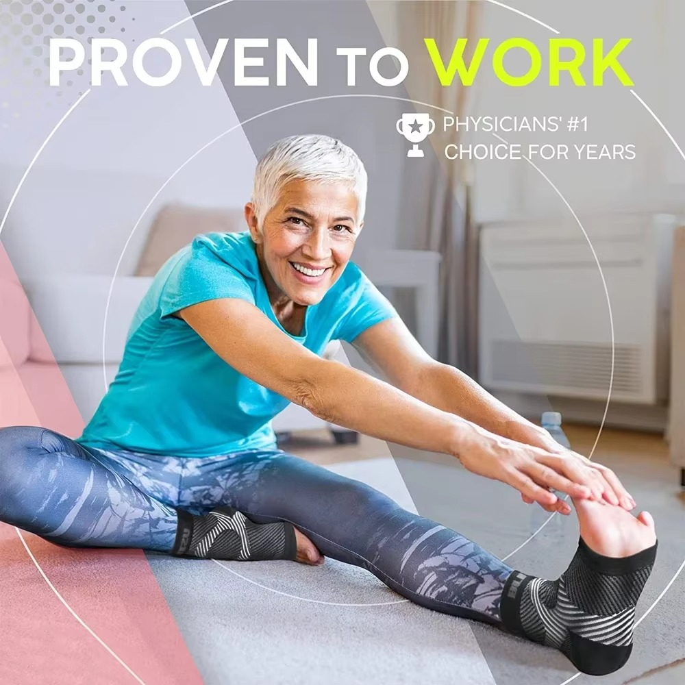 Norvo | Plantar Fasciitis Natt Kompresjonssokker med Hæl- og Bue Støtte