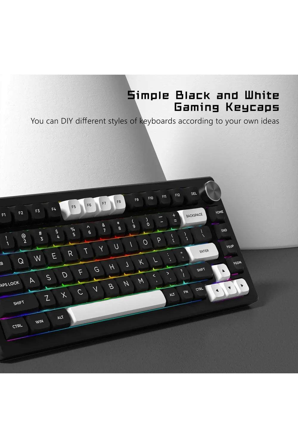 Svart Hvit ISA Keycaps – Norvo.no
