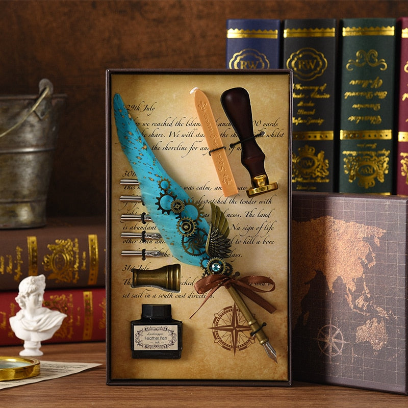 Norvo | Phoenix Feather Mechanisk Kalligrafi Penn Sett