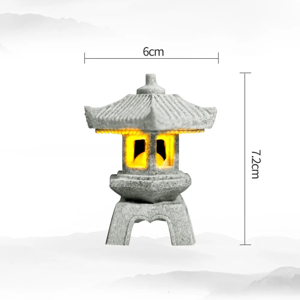 Norvo | Mini-Pagoda ZenStone | Sandstein Dekorasjon | For Hage, Bonsai & Zen Oaser | Håndlaget