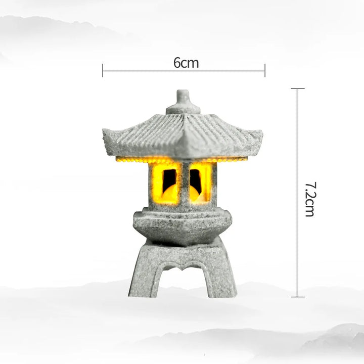 Norvo | Mini-Pagoda ZenStone | Sandstein Dekorasjon | For Hage, Bonsai & Zen Oaser | Håndlaget