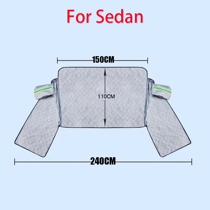 Norvo | FrostGuard Ultra | Ekstra Stor Bilvindusbeskyttelse | 3-vindusdesign | Beskyttelse Mot Snø, Is, Sol & Støv | Vindbestandig & Rask Installasjon