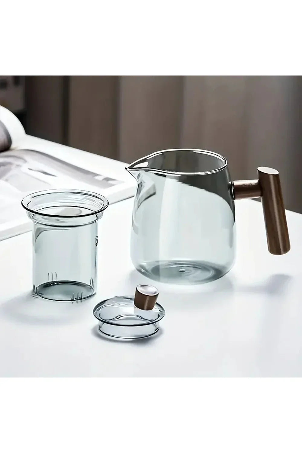 Norvo | Glass Kanne med Trehåndtak