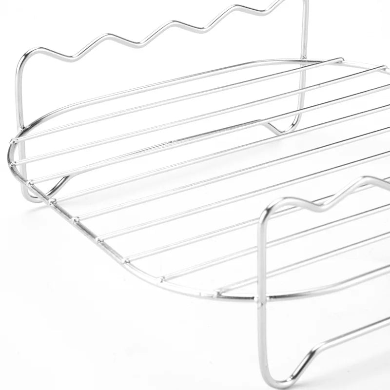 Norvo | Grillvaro AllGrillPro BBQ Grillsett laget av rustfritt stål | Med spyd og holder | For grill, luftfryer og dampkoker | Utendørs og kjøkken