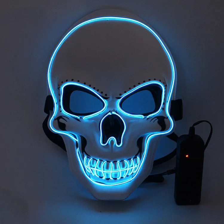 Norvo | LED Halloween Horror Hodeskalle Maske - Lysende Cosplay Maske for Halloween Festdekorasjon
