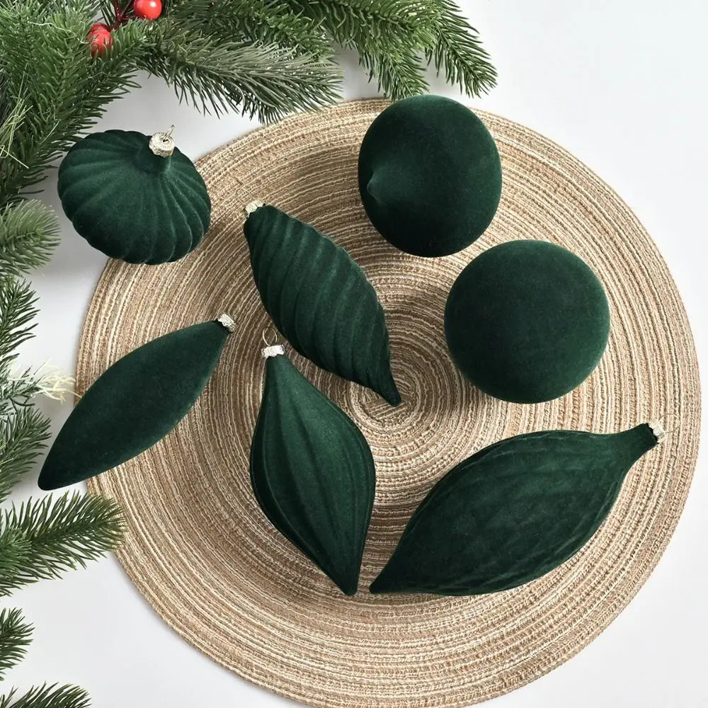 Elegant Flocked Velvet Bruddfrie Julekuler Ornamenter - Gjenbrukbare Høytids Tredekorasjoner for Feststemning 27PCS