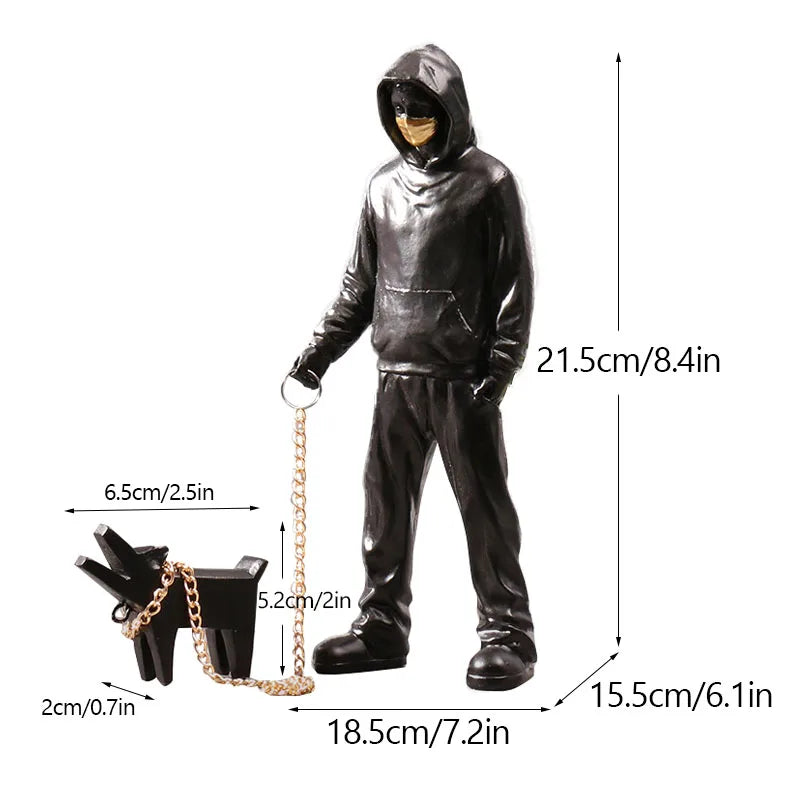 Norvo | Dropshipping Banksy Skulptur Kolleksjon Blomst Kastende Statue Pop Kunst Moderne Ballongjente Figur Kontor Hjem Dekorasjon