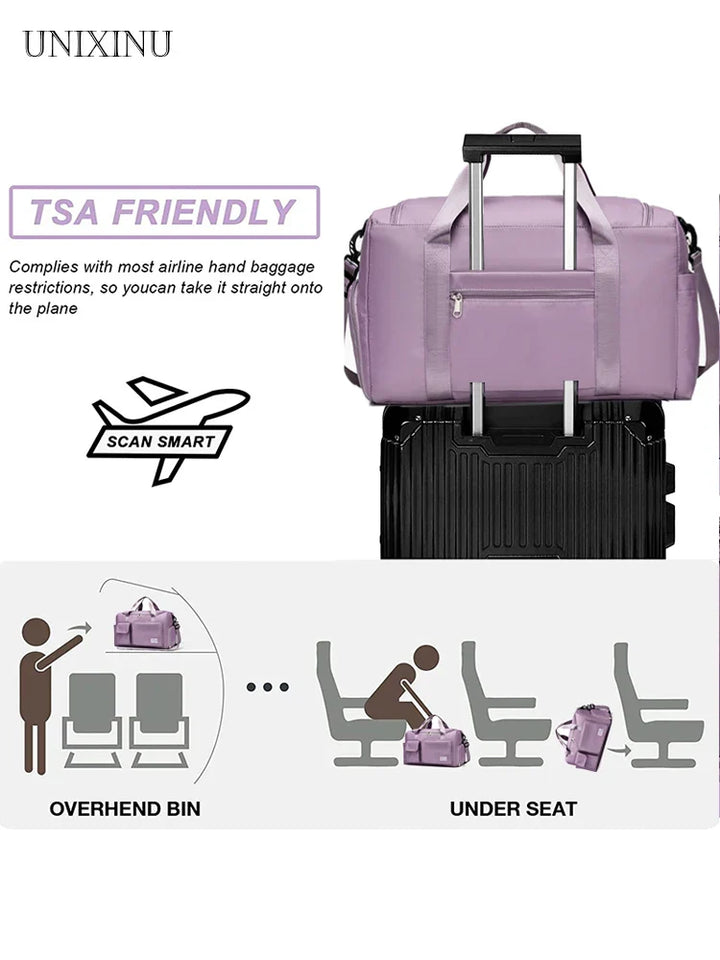Norvo | Viontera Reisekoffert Damer | 35L Helgveske med Skorom | Vanntett & Flygodbefalt | Sport & Trening Bag