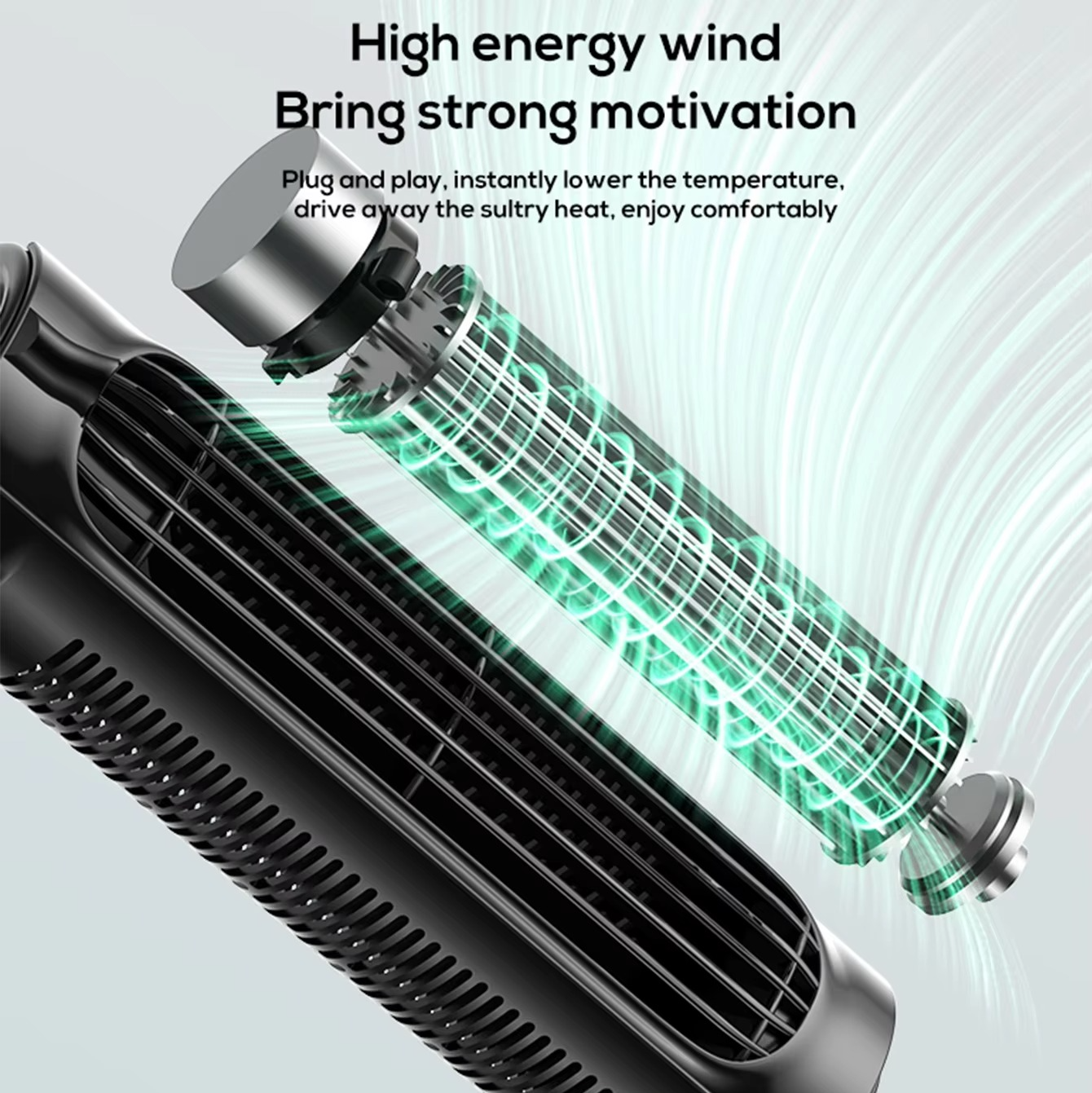 Norvo | Bærbar USB bilsete vifte med justerbar hodepute stropp